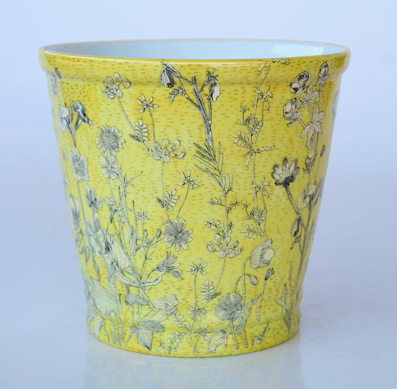 Yellow Daisy Round Planter